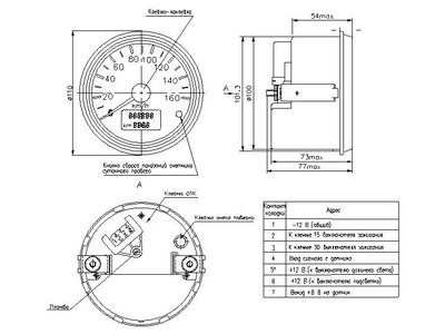 51845-12: Приборы показывающие измерительные спидометра ПА8160